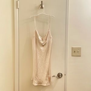 Princess Polly Hewlett Mini Dress Champagne, US 2 / Champagne